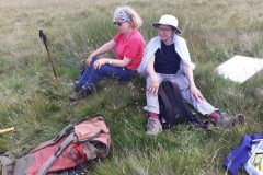 Janie and Jean take a break from surveying Iron Age platforms.